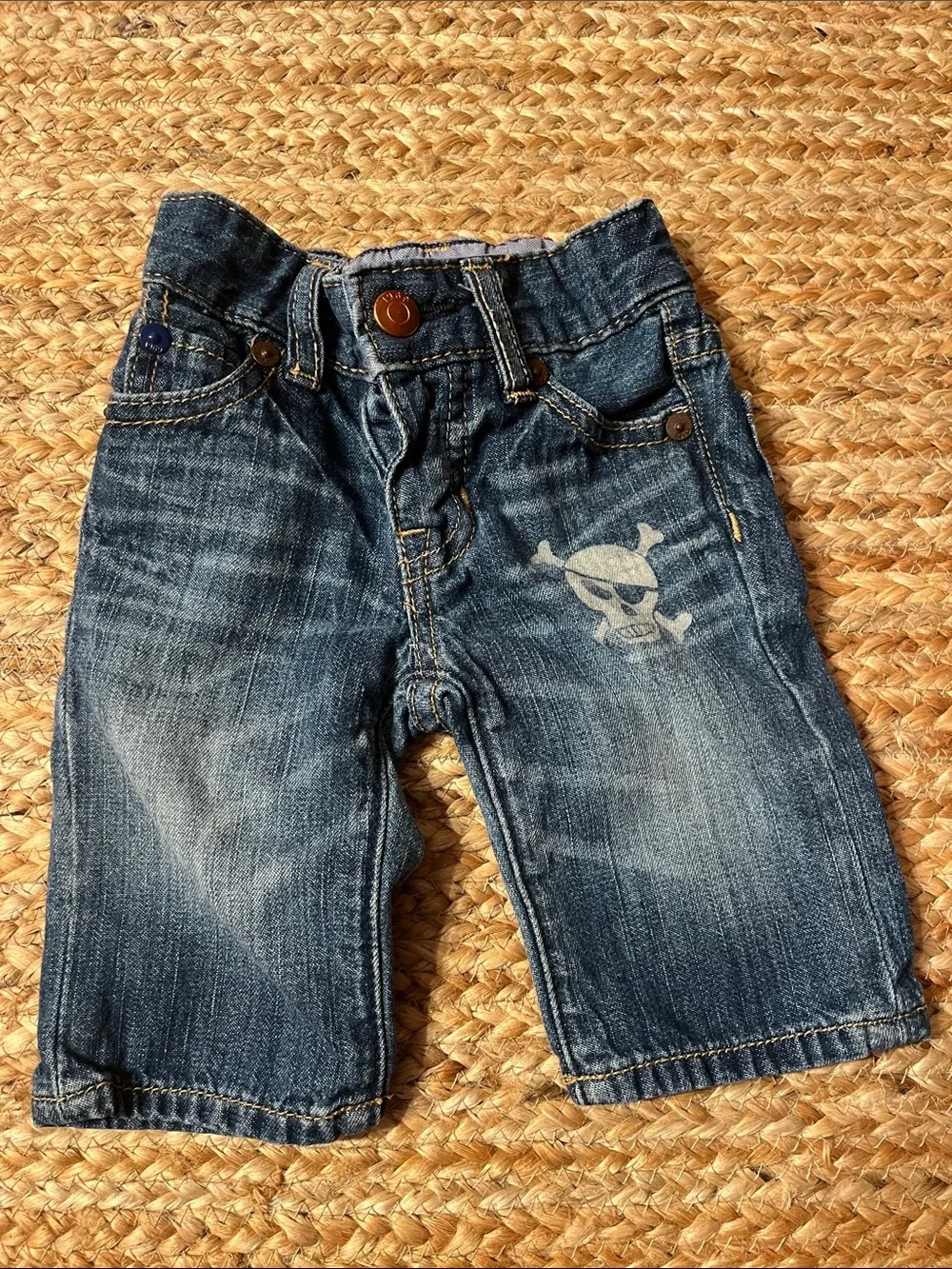 Baby Gap jeans pants size 0-3m w/ skelton cute